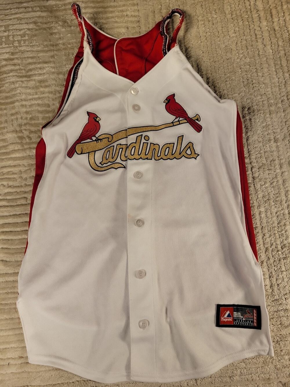 Majestic St. Louis Cardinals Jersey Baseball MLB Womens Large Adult Button Up